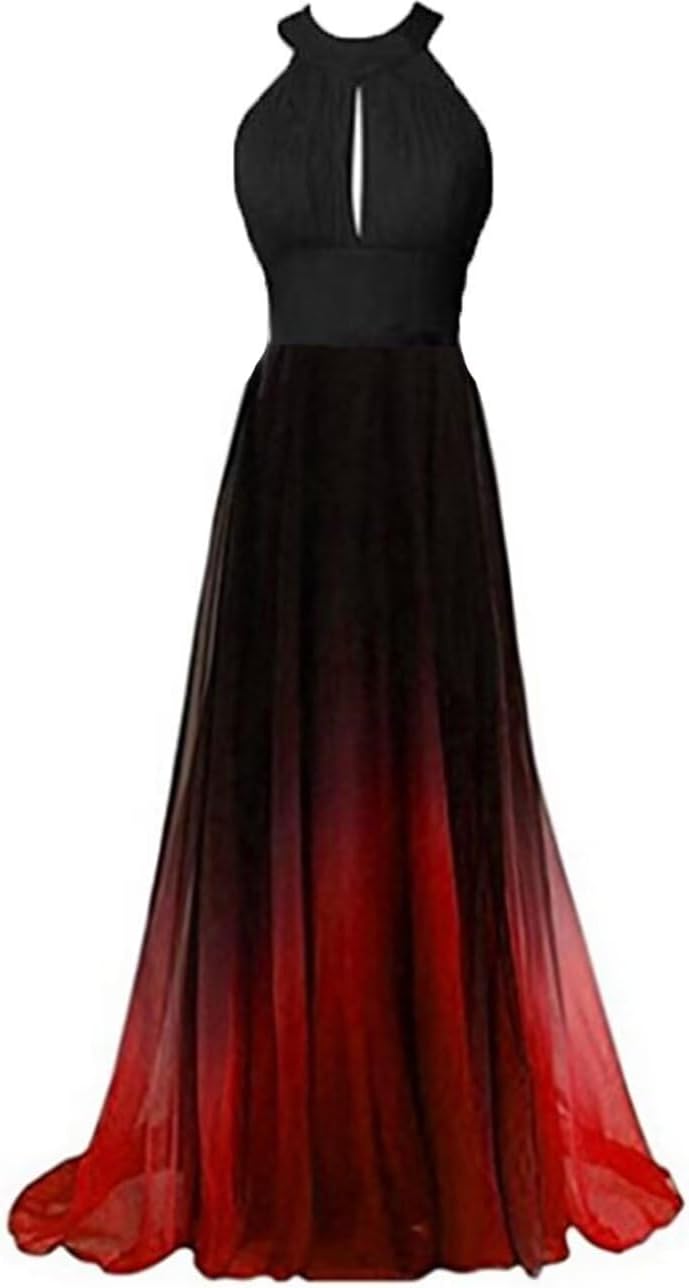 Gradient Long Prom Dresses for Women Ombre Evening Wedding Party Gowns Formal
