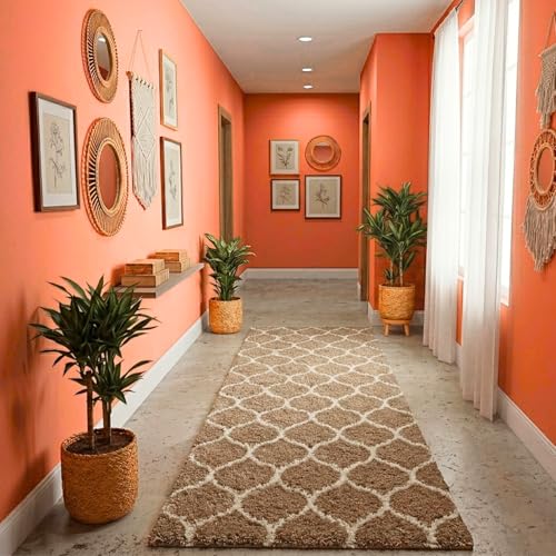 Image of Ultra Premium Shaggy Polyester Micro Rug | Super Soft Fluffy Carpet | Non-Slip Washable Area Rug for Bedroom Living Room - (Beige M, 3x6 feet, Rectangular)