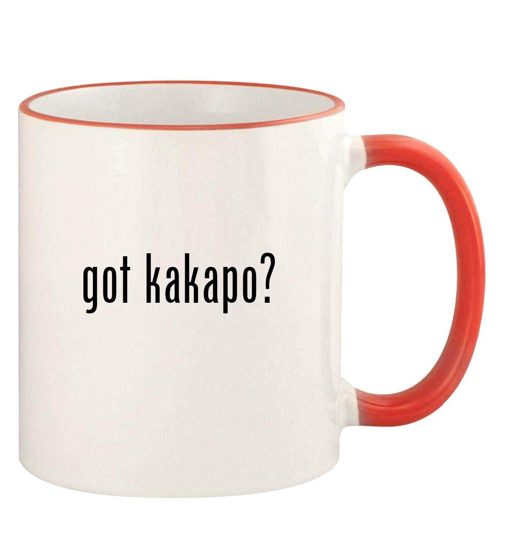 got kakapo? - 11oz Colored Rim and Handle Coffee Mug, Red