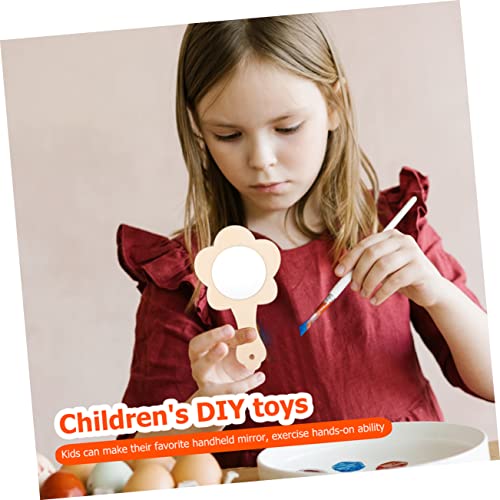 STOBOK Pequeno Espelho De Madeira Brinquedo Cerebral Para Crianças Espelho De Vaidade Moldes De Argi