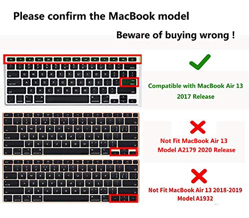 VFENG Premium Shortcuts with MAC OS Keyboard Cover for 2010-2017 MacBook Air 13 Inch (Model:A1466/A1369) and MacBook Pro 13 15 17 Inch (with or w/Out Retina Display, 2015 or Older Version), US Version
