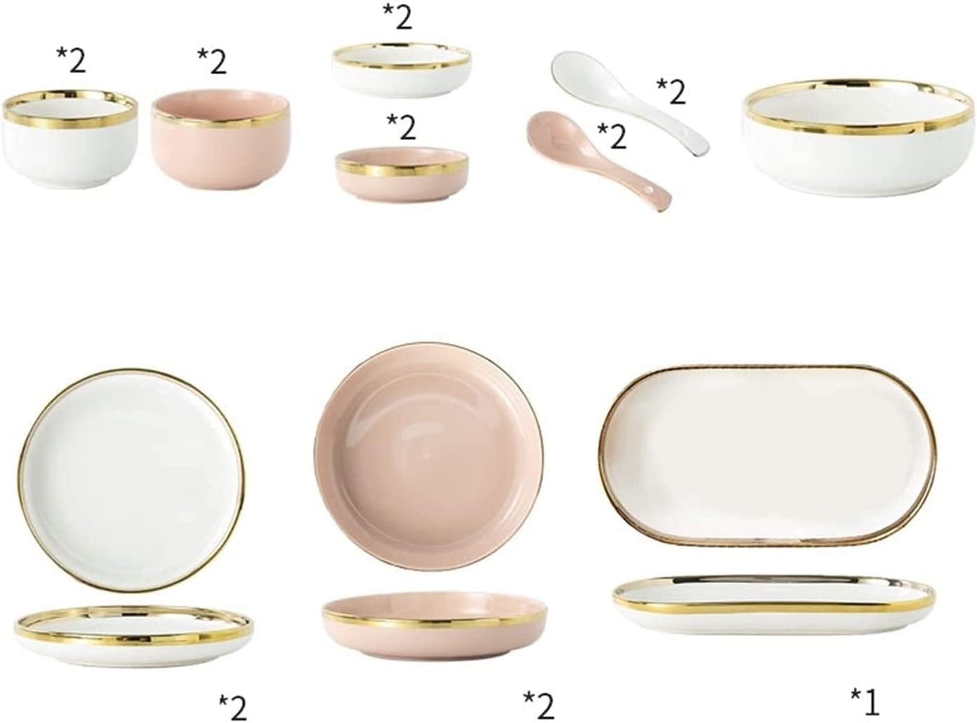 H3TF5J Luksusowe zastawy stołowe, ceramiczne zastawa stołowa w stylu europejskim, piekarnik mikrofalowy bezpieczny zastawa stołowa, porcelanę kadmu bez ołowiu, zastawa stołowa ślubnego (różowe 8 osób)