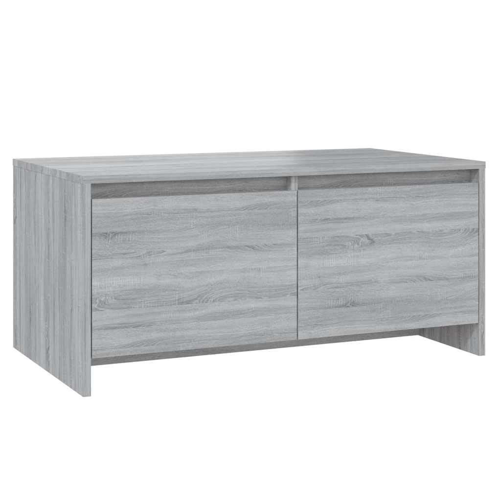 Mesa de centro Sonoma gris 90 x 50 x 41,5 cm, madera de diseño moderno, con 2 cajones, para salón, dormitorio, pasillo