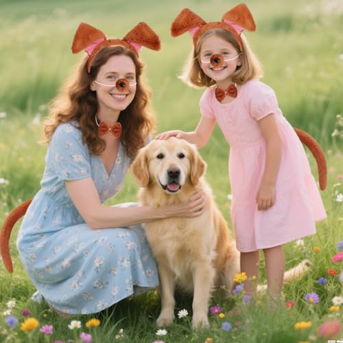 4-Pieces-Dog-Costume-Set-Brown-Puppy-Dog-Costume-Accessories-Puppy-Ears-Headband-and-tail-Bow-Tie-Nose-Animal-Accessories-for-Halloween-Christmas-Cosplay-Dress-Up-Party