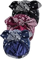 3pcs- Paisley (Black + Navy + Burgundy)