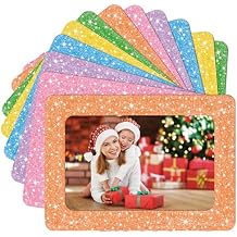 SUNEZLGO 12 Pack Magnetic Picture Frame, 4 x 6 Inches Fridge Magnetic Photo Frames, Magnetic Photo Frames for Refrigerator, Glitter Design Picture Frames for Home School Office