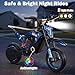36V Electric Dirt Bike for Kids, 700W Peak Electric Motorcycle, 3 Speeds, 15.5 MPH & 13.7 Miles, Headlight & Rainbow Ambient Lights, Pro Suspension Off-Road Ride On Gift for Kids Ages 5-12, Blue