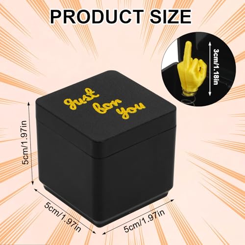 Mittelfinger In Der Box Überraschungsgeschenk | Streich-Geschenk Mit Pop-up-Effekt | Aus PLA-Kunststoff, Schwarz/gold