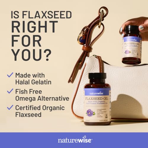 NatureWise Flaxseed Oil 1200 mg, Fish Free Omega 3 6 9 with 720mg ALA - CCOF Certified Organic Flaxseed Oil - Plant Based Omega - Cold Pressed, Non-GMO - 30 Softgels[1-Month Supply] - image 8