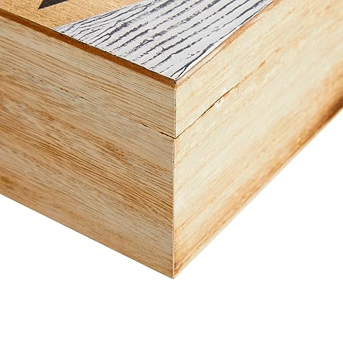 Small Wooden Decorative Box With Hinged Lid And Tassel For Jewelry, Trinket Storage (9.4 X 6 X 3 In) #TOP4