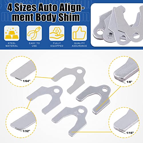 Glarks 144-teiliges Universal-Körperscheiben-Sortiment, 4 Größen, universelle Auto-Ausrichtungsscheibe zum Einstellen von Karosserieteilen oder Sturzausrichtung
