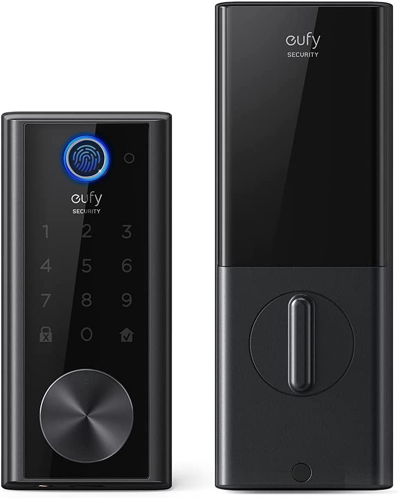 eufy Security Smart Lock Touch, Remotely Control with Wi-Fi Bridge, Fingerprint Keyless Entry Door Lock, Bluetooth Electronic Deadbolt, Touchscreen Keypad, BHMA Certified, IP65 Weatherproof