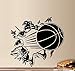 BASKETBALL THROUGH THE WALL ~ WALL DECAL 13" X 14"