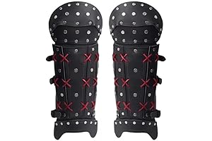 Samurai Leg Armor Cosplay Black PU Medieval Leg Guard