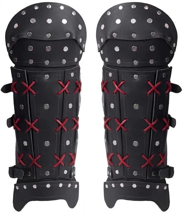 NauticalMart Samurai Greaves Medieval Black Leg Guard Armor Leather Halloween Costume