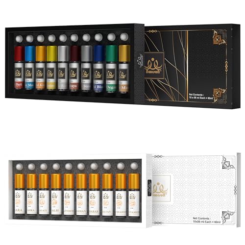 Image of Luxury Attar Combo Set - Ibadat & Classic Apparel Perfume Oil | Long Lasting & Alcohol-Free Roll-On Scent for Men and Women | Premium Gift Pack of 2 (Sizes) | Non Alcoholic Concentrated Perfume Oil for Daily Wear & Namaz