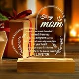 Purefly Birthday Gifts for Mom, Acrylic Engraved Night Light Presents Mothers Day Christmas Gifts fo