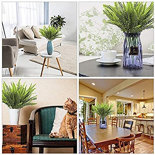 Turnmeon 18 Bundles Artificial Plants Spring Decor Fake Plants Greenery Faux Plant Boston Fern Outdoor Uv Resistant Artificial Flowers Plants Outside Indoor For Home Garden Summer Decor #TOP4
