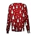 UOFOCO Christmas Scrub Coats for Women Long Sleeve Xmas Print Jackets Medical Holiday Nurse Working Uniforms Character Scrub Tops Reds 4XL