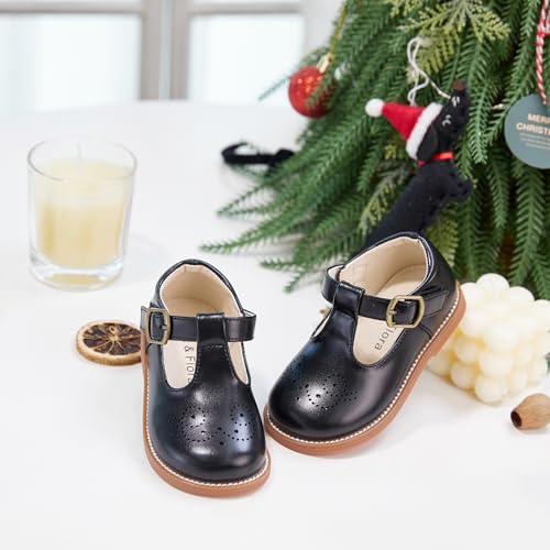 Image of Felix & Flora Toddler Girl Mary Jane Dress Shoes - School Oxford Flats for Girl Party Shoes.