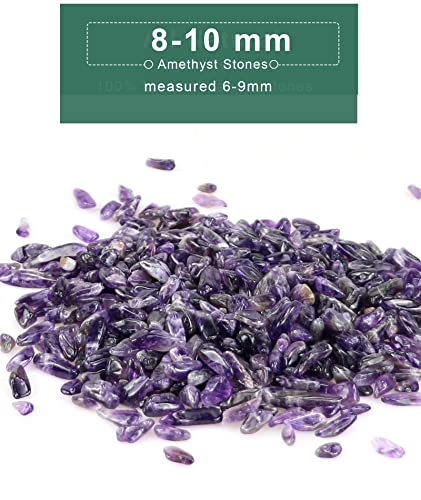 Natural Amethyst Tumbled Stone, 2.7lbs Crystal Quartz Pebbles, Irregular Shaped Decorative Chips, Crushed Gravel Rocks for Vase Filler, Aquarium, Home Decoration, Vases Plants, Succulents and Cactus