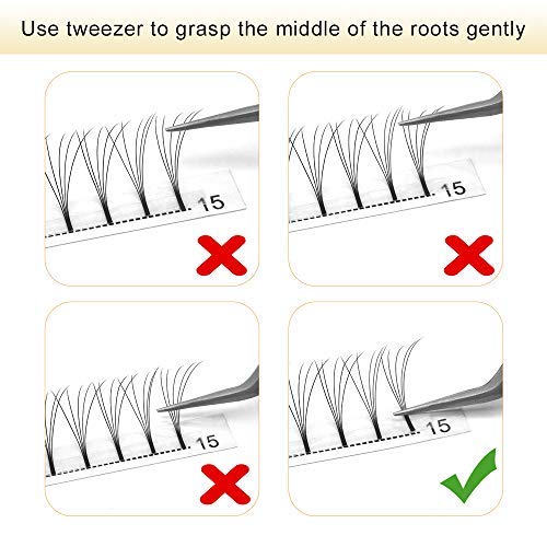 Pre Made Fan Eyelash Extensions 4D-D-0.07-13 Long Stem Pre Fanned Russian Volume Lashes 0.07 0.10 Premade Fans Eyelash Extension C D curl Lash Extension 4D-D-0.07-13 - Image 4