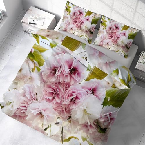 Housse de Couette 220x240 Rose en Microfibre Douce avec Fermeture Éclair