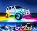 Goodream RGB Rock Lights, 8 Pods 36 LEDs SMD Chips Super Bright App Control Underglow Neon Light Exterior Chassis Wheel Well Glow Kit for Off Road Cars Trucks Jeep SUV UTV ATV RZR Golf Cart