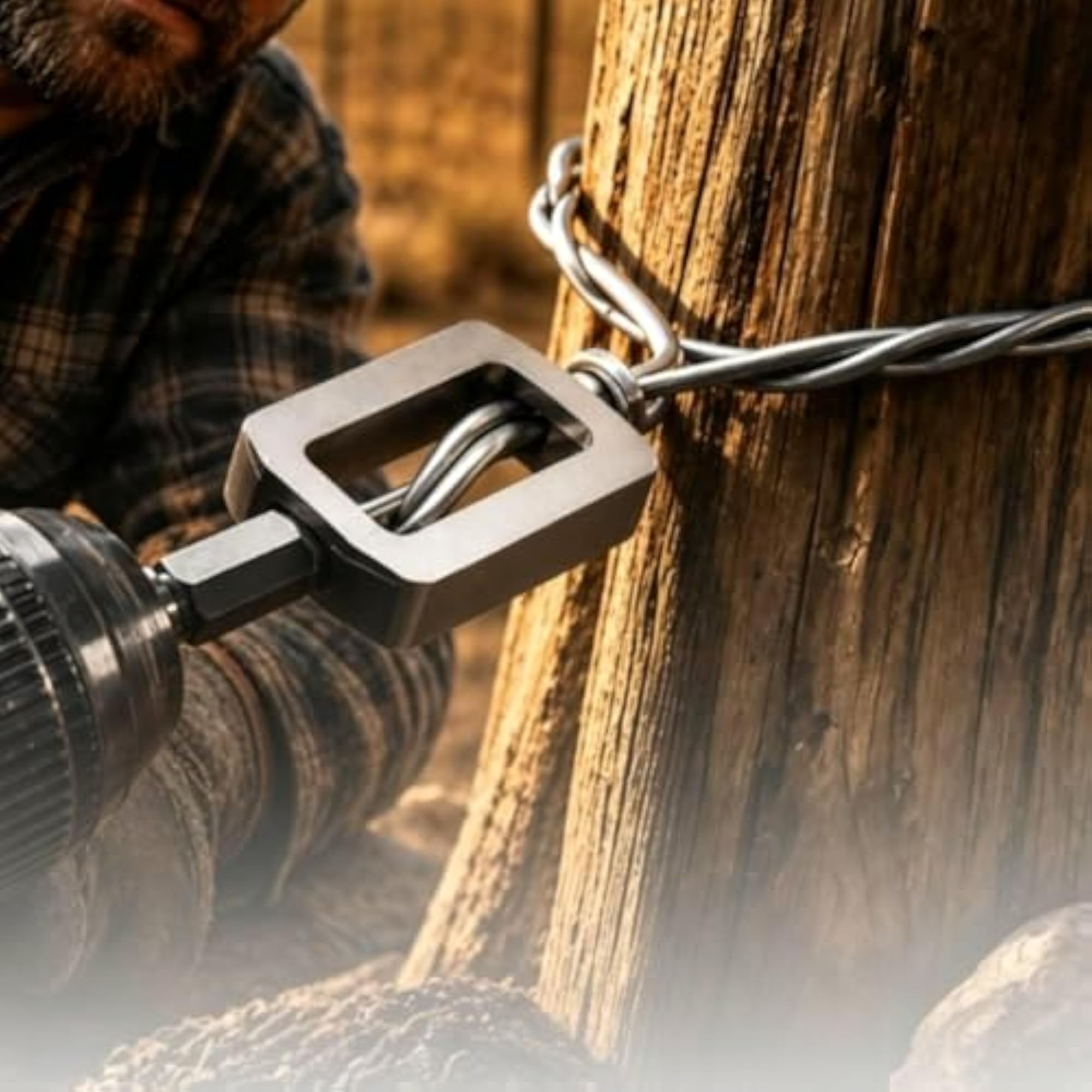 Fence Wire Wrapping Drill Attachment