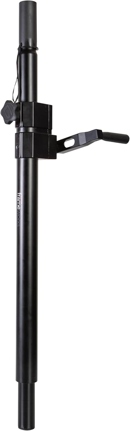 Gator Frameworks Sub Speaker Subwoofer Pole with Crank Operated Height Adjustment, Includes Adapter for 35mm & M20 Threaded Mounts (GFWSPKSUBCRNK)