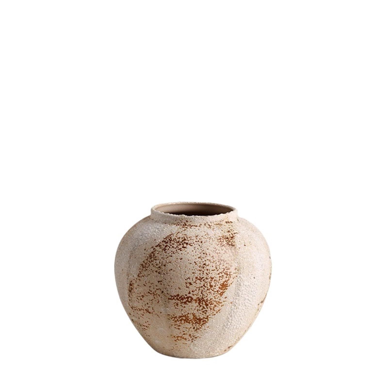 Geometric Vase Ceramic Vase Retro Pottery Jar Flower Arrangement Home Decor Minimalist Decoration(Style 01)