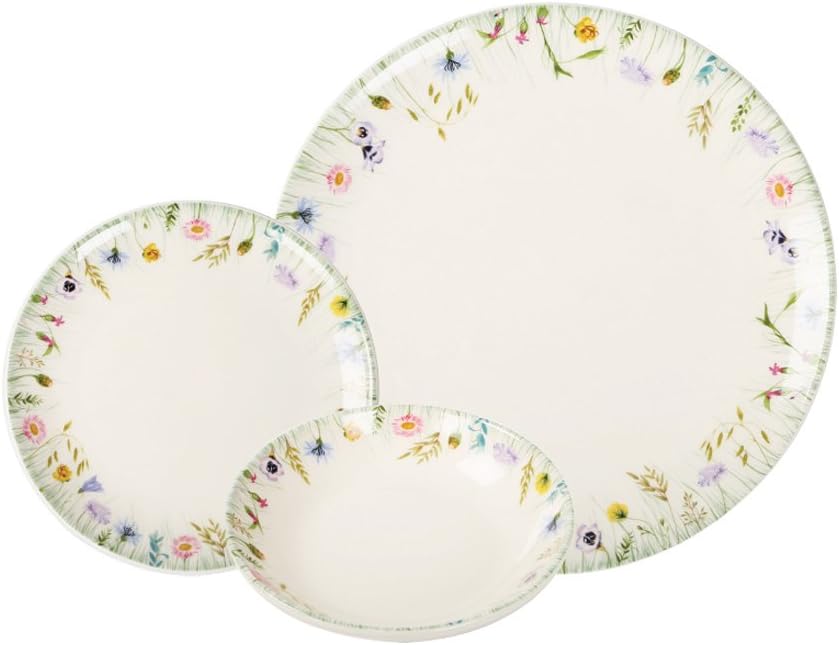 Jersey Pottery Fleur des Pres Dinner Set, 12 Pieces