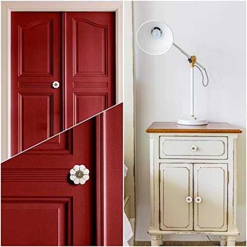 Kurtzy White and Gold Pumpkin Ceramic Knobs with Screws (8 Pack) - 3.6 x 3.9cm/1.42 x 1.54 Inches - Round Vintage Pull Handles for Home & Office Furniture - Kitchen Cabinet, Drawers & Cupboard Doors