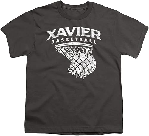 Xavier University Camiseta unisex para jóvenes con aro de baloncesto oficial