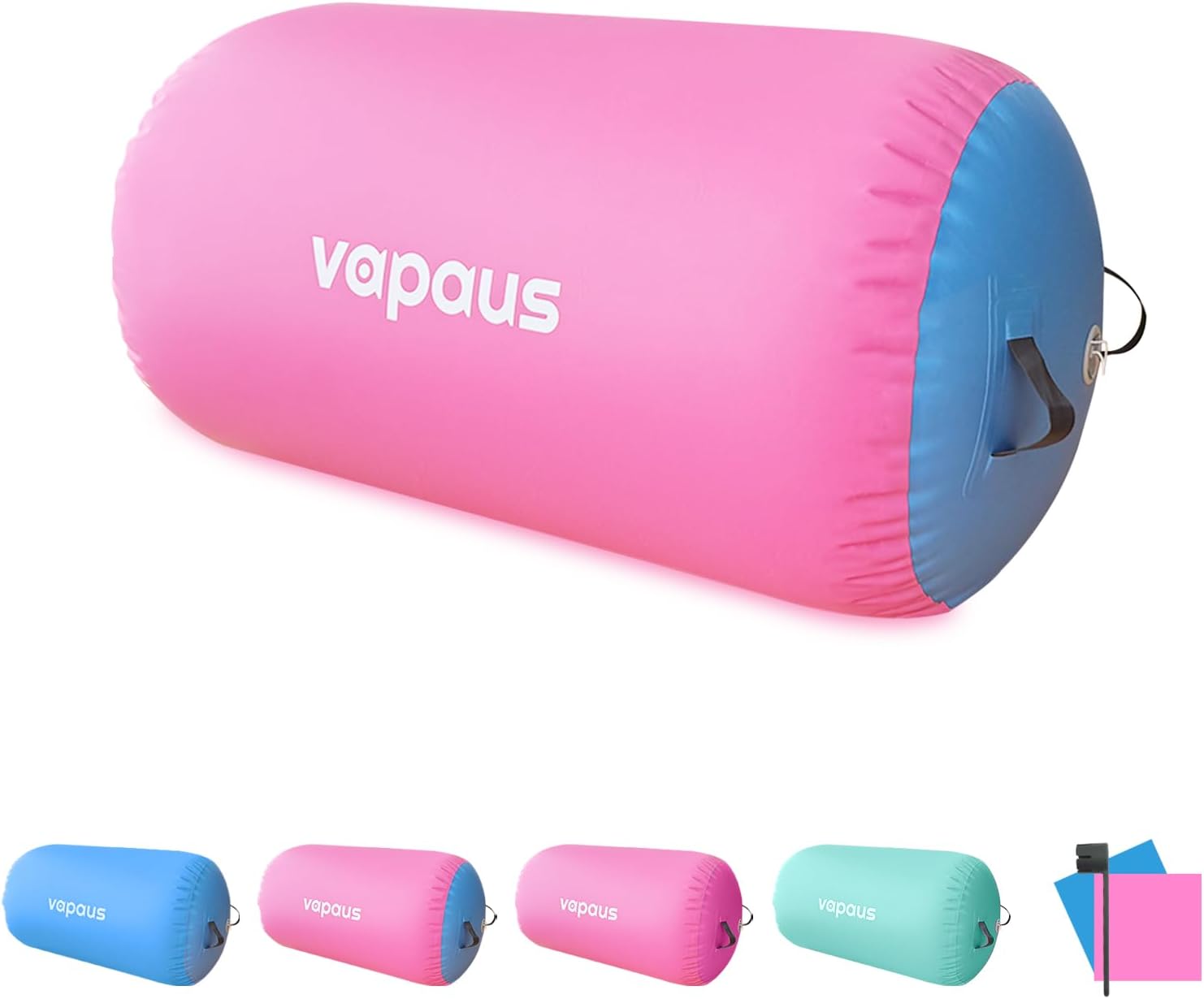Vapaus Gymnastics Air Barrel Inflatable Tumbling Roller Mat Back Handspring Trainer Air Tumbler Octagon Barrel Gymnastics Equipment for Tumble Track Cheerleading Yoga Training Durable AntiSlip Double Seal Without Pump