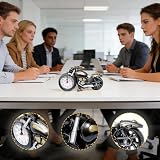 Dybnuhoc Budzik motocyklowy, zegar biurko w vintage, zasilany bateryjnie retro zegarek, fajny wystrój sypialni w domu, rega? ksi? ?ki salon mieszkanie w akademiku, stolik nocny w miejscu
