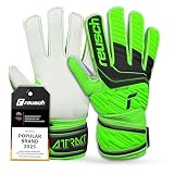 Reusch Attrakt Solid Junior Guanti da portiere|Bambini 5–16 anni|Presa sicura con lattice|Calzata comoda e fascia avvolgente|Traspiranti e resistenti|Allenamento e partita