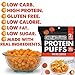 Shrewd Food Protein Puffs - High Protein, Low-Carb, Gluten-Free, Health Conscious Snacks, Keto Snacks, Non GMO, Soy-Free, Tree Nut Free, Peanut-Free, Never Fried - Nacho Cheese, 0.74 Oz (Pack of 8)