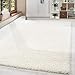 Produktbild HomebyHome Shaggy Teppich Wohnzimmer 240 x 340 cm - Shaggy Teppich Hochflor Creme Extra Weich und Flauschig - Waschbarer Langflor Teppiche für Schlafzimmer, Küche, Flur - Carpet, Hal, Kilim