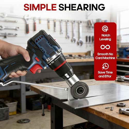 Metal Nibbler Drill Attachment &ndash; Turn Your Power Drill into a Precision Sheet Metal Cutter, Double-Cut Design for Fast, Clean Cuts on Steel, Aluminum & Roofing Panels