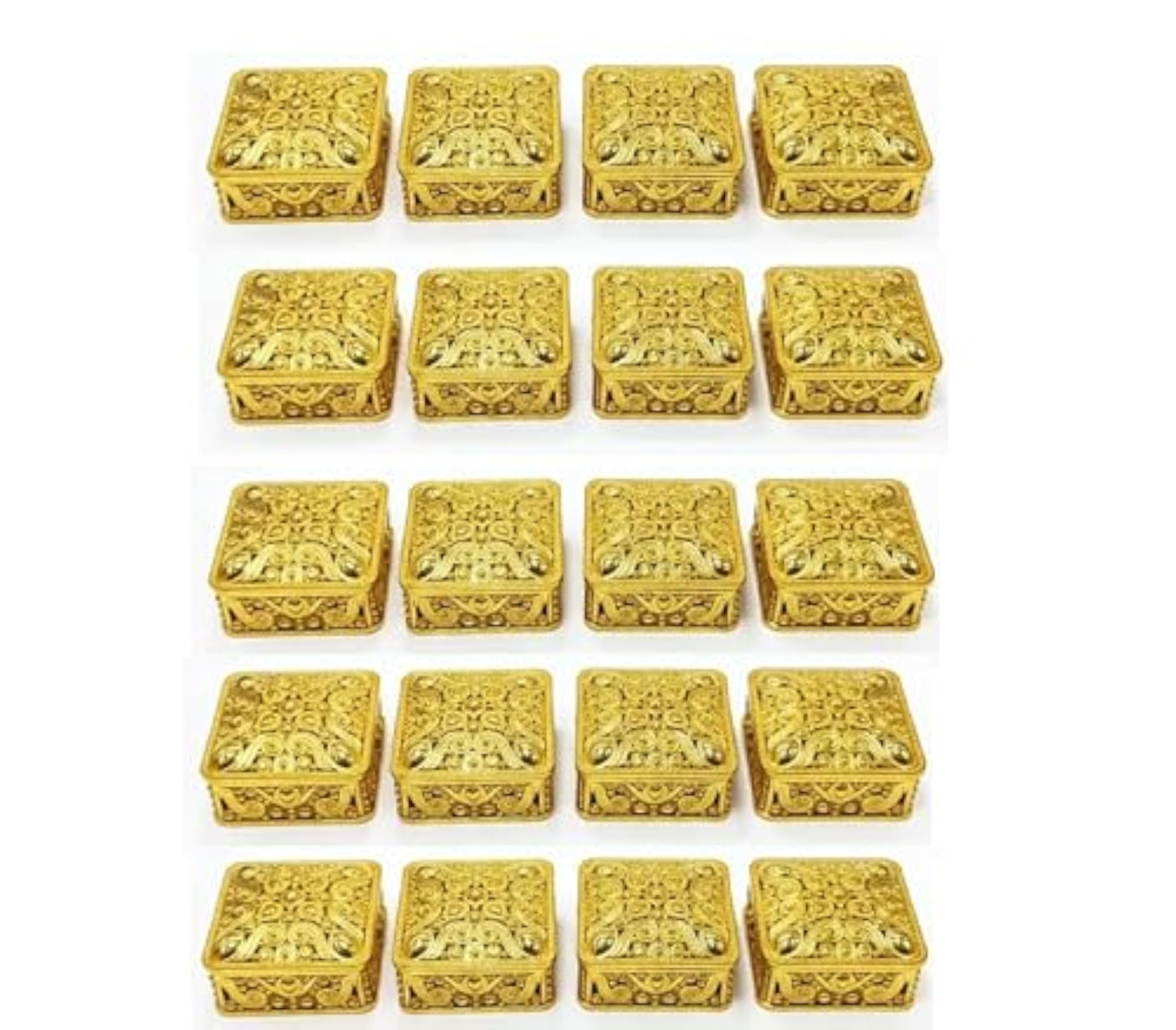 Golden Colour Decorative Gift Square Box, Mini Storage Container