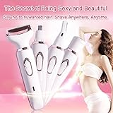 Electric Razor for Women,Hair Trimmer for Face Nose Eyebrow Beard Mustache Arm Leg Armpit Bikini,Painless Rechargeable Portable 4 in 1 Womens Body Shavers Set - Image 7