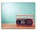 Produktbild Luxlady Mousepads/Mauspad im Retro-Look, rot, Radio, Kassette, mit Kassettenrekorder auf Tisch vor minzgrünem Hintergrund, Bild 23950165 maßgeschneiderte Kunst, Desktop, Laptop, Gaming-Mauspad