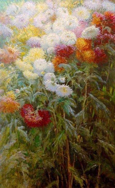 Messe de fleurs jardin de Petit Gennevilliers Caillebotte poster toile deco murale 50x70