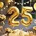 AULE 40 Inch Large 25 Number Balloons Gold, Big Foil Number Balloons, Giant Helium Happy 25th Birthday Party Decorations for Man and Women, Huge Mylar 52 Anniversary Party Supplies