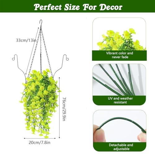 Panier suspendu fleurs artificielles pour balcon et jardin ensoleillé