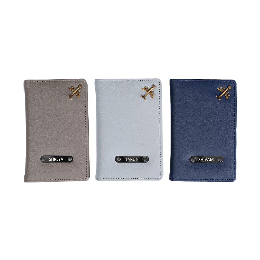 custo Vegan Leather Personalized Passport Cover Pack of 3, Customized Leather Passport Holder with Name, Best Gift for Family-picture-22