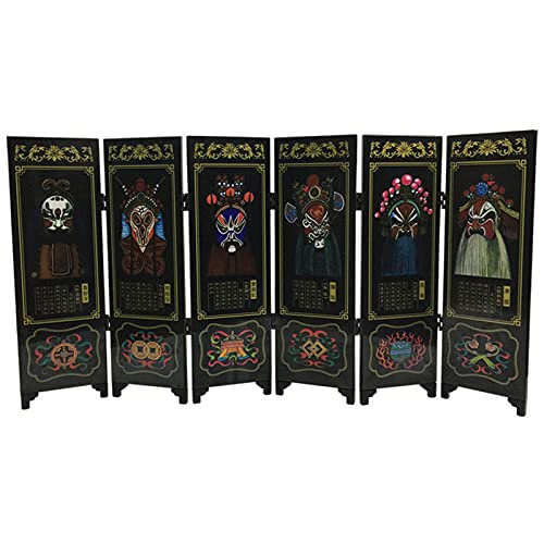 Mini paravents pliables en peinture chinoise antique pour décoration de bureau -Mini panneau de séparation de pièce - Cadeaux d'art chinois traditionnel pour la décoration de la maison (A5)