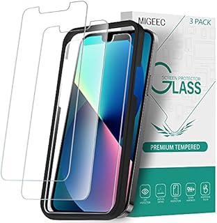 Migeec [3 Pack] Screen Protectors Tempered Glass For iPhone 14/13/ iPhone 13 Pro Protective Film Anti-Scratch, Anti-Oil, Anti-Bubbles