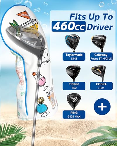 Big Teeth19th Hole Driver Headcover, Drink-Themed Womens Golf Club Covers, Funny Golf Club Covers for Women White Golf Gifts (Driver) - image 4